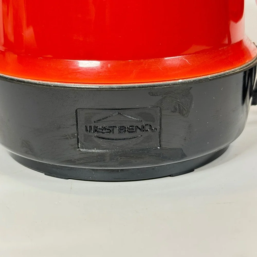 Vintage West Bend 5 Cup Electric Hot Pot Retro Red Black Model 53505 Works
